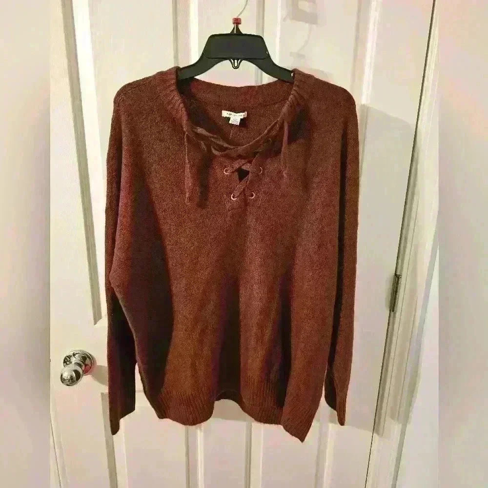 American Eagle Long Sleeve NWT Maroon Sweater Oversized S